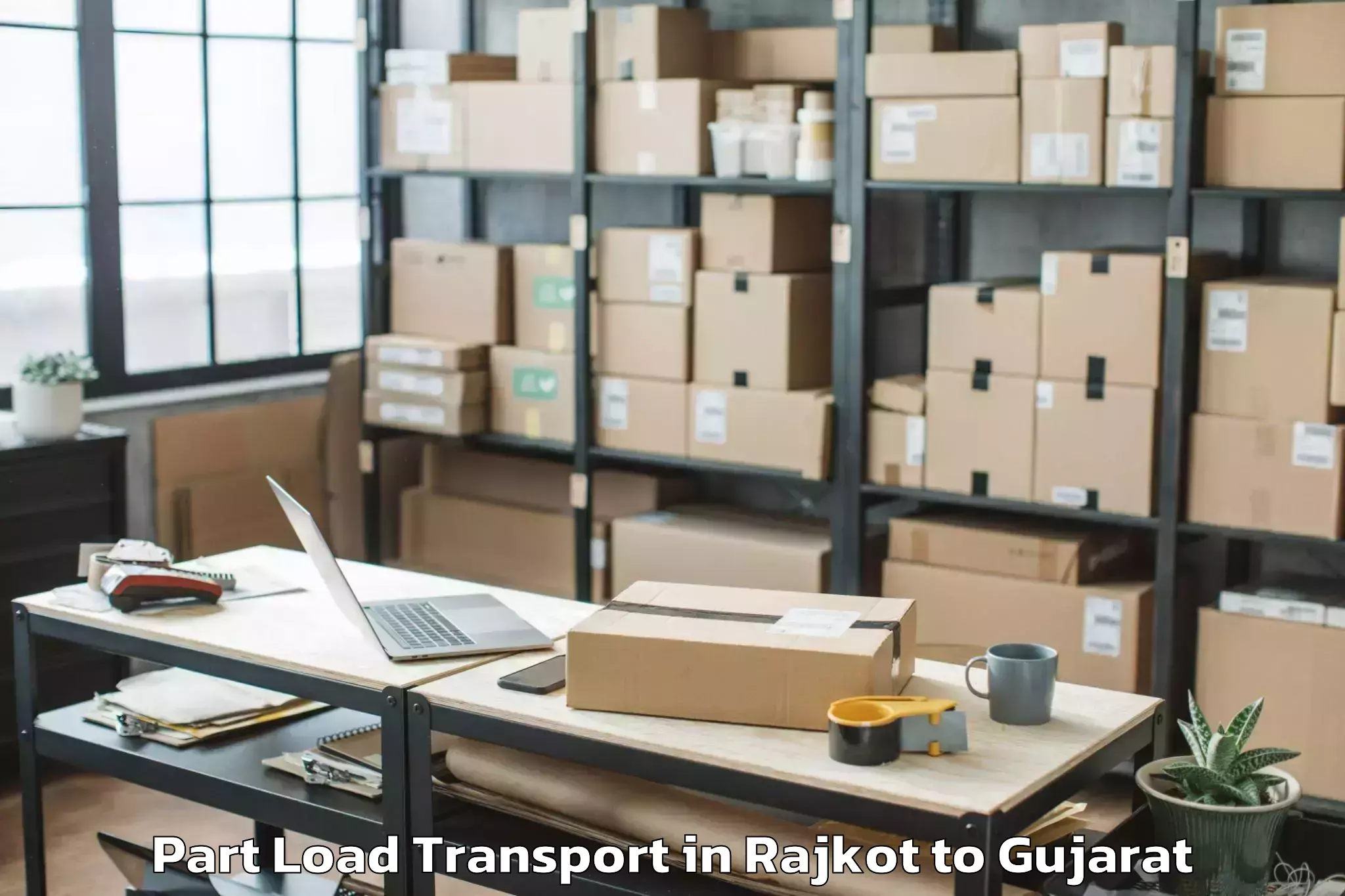 Top Rajkot to Jamkandorna Part Load Transport Available